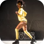 disco girl dancing video wallp android application logo